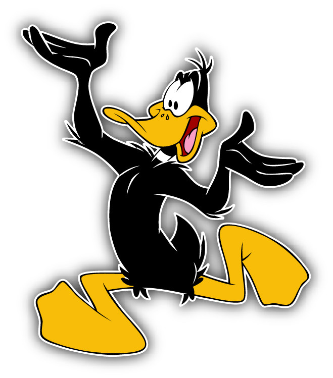 Daffy Duck Running Cartoon Car Bumper Sticker Decal 5”x 4”