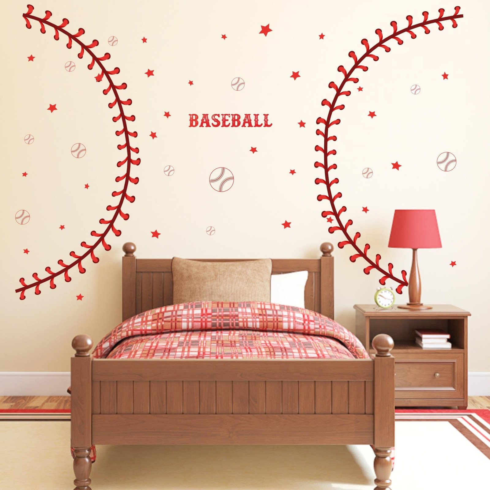 Large Baseball Wall Decals Baseball Lace Stitches Stickers for Wall Ceiling D…