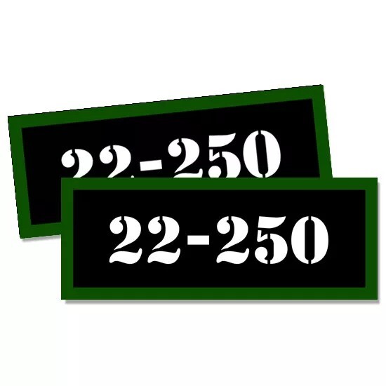 22 250 Ammo Can Label Stickers Decal Ammunition (2 pack)
