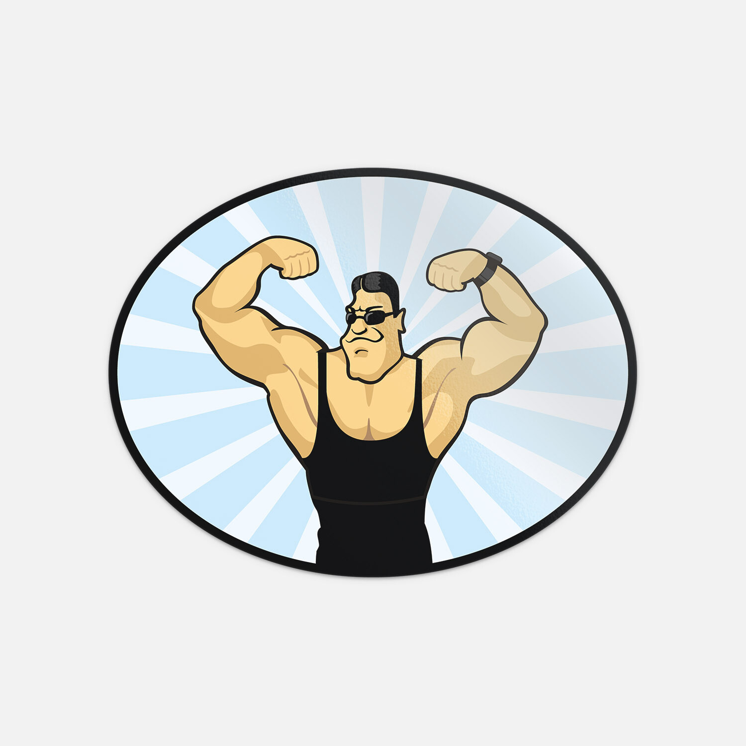 Cartoon Bodybuilder Gym Sport Vinyl Sticker Decal