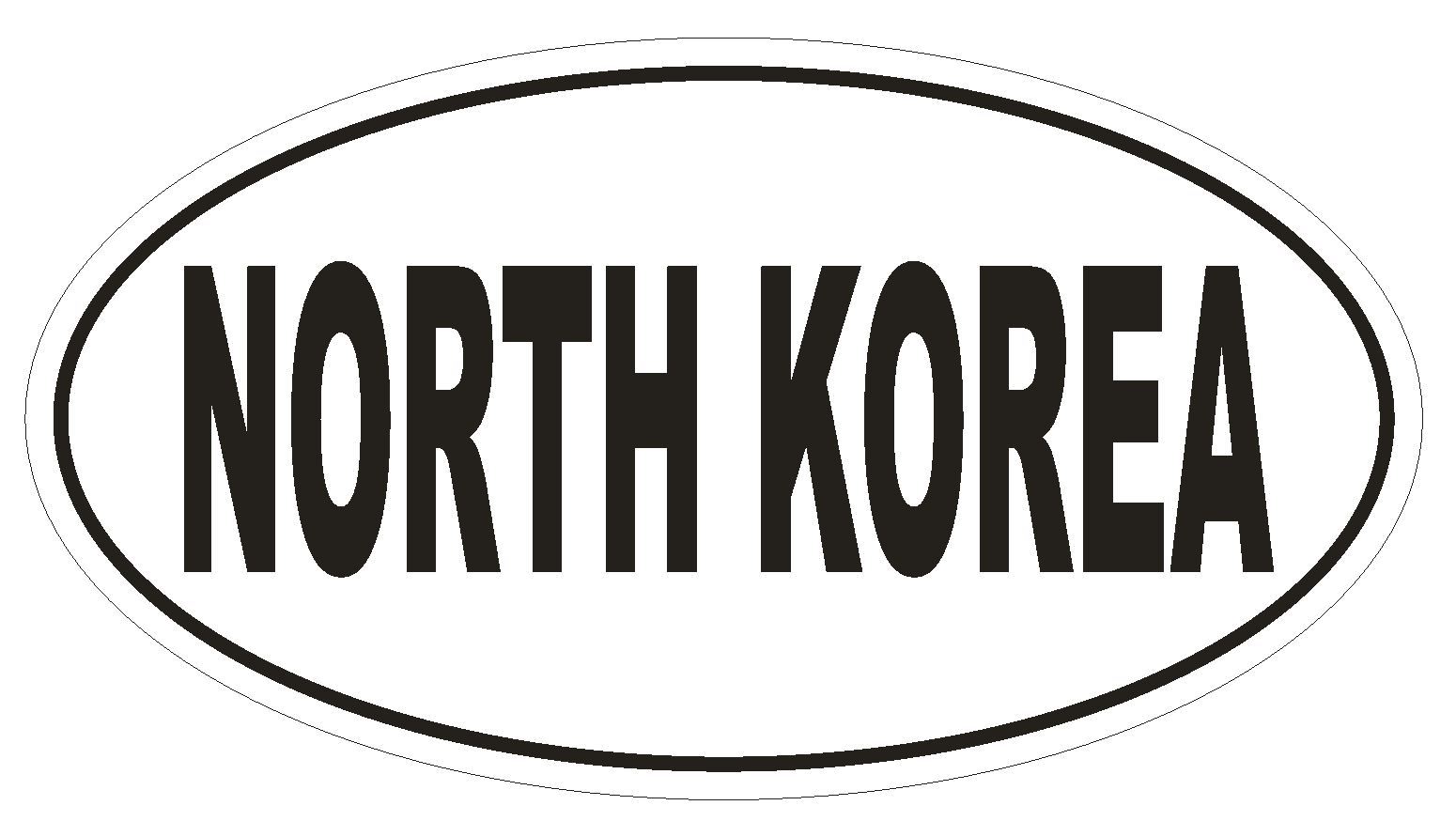 North Korea Oval Bumper Sticker or Helmet Sticker D2185 MADE IN USA