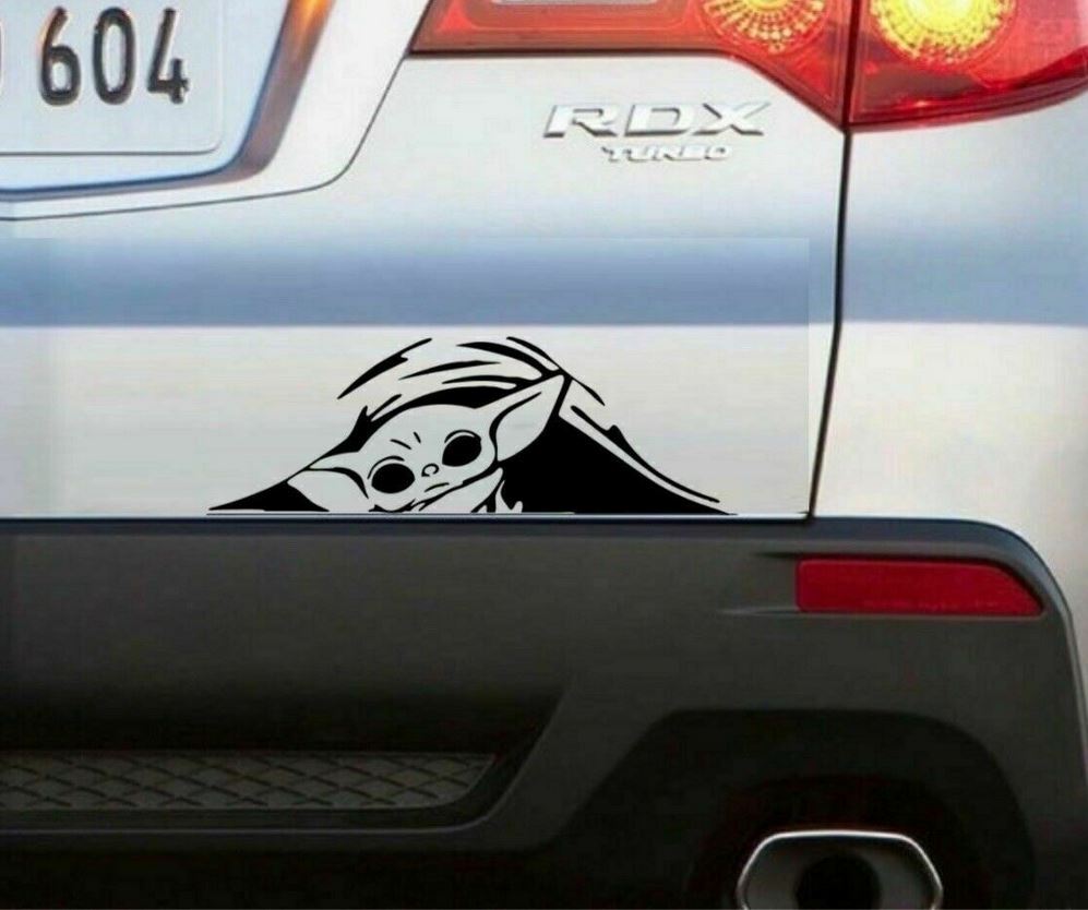 Baby Yoda Peeking Window Vinyl Decal Die Cut Car Decal Sticker—FREE SHIPPING