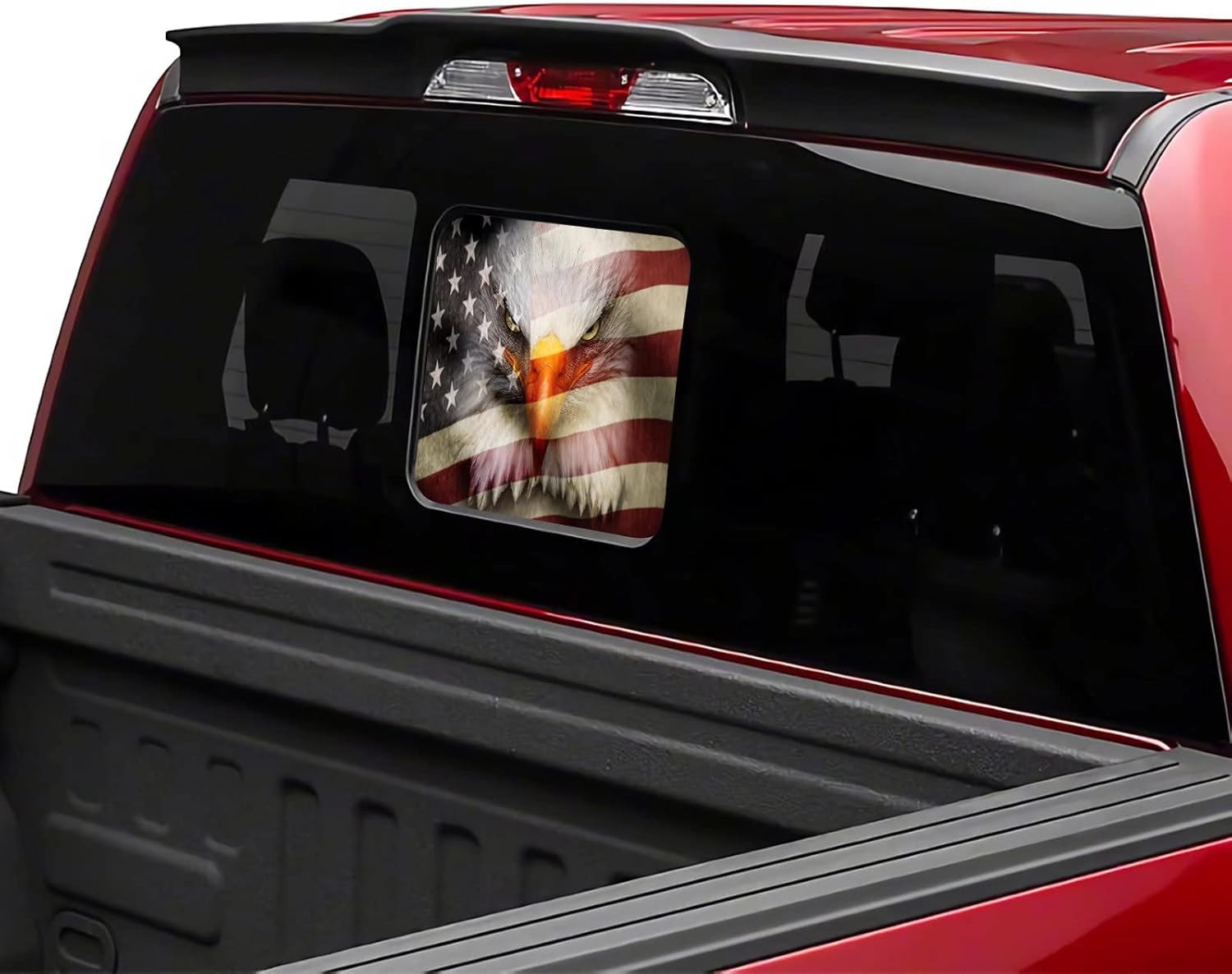 Trucks Sliding Rear Windows Decals Bald Eagle American Flag Rear Window Tint Gra