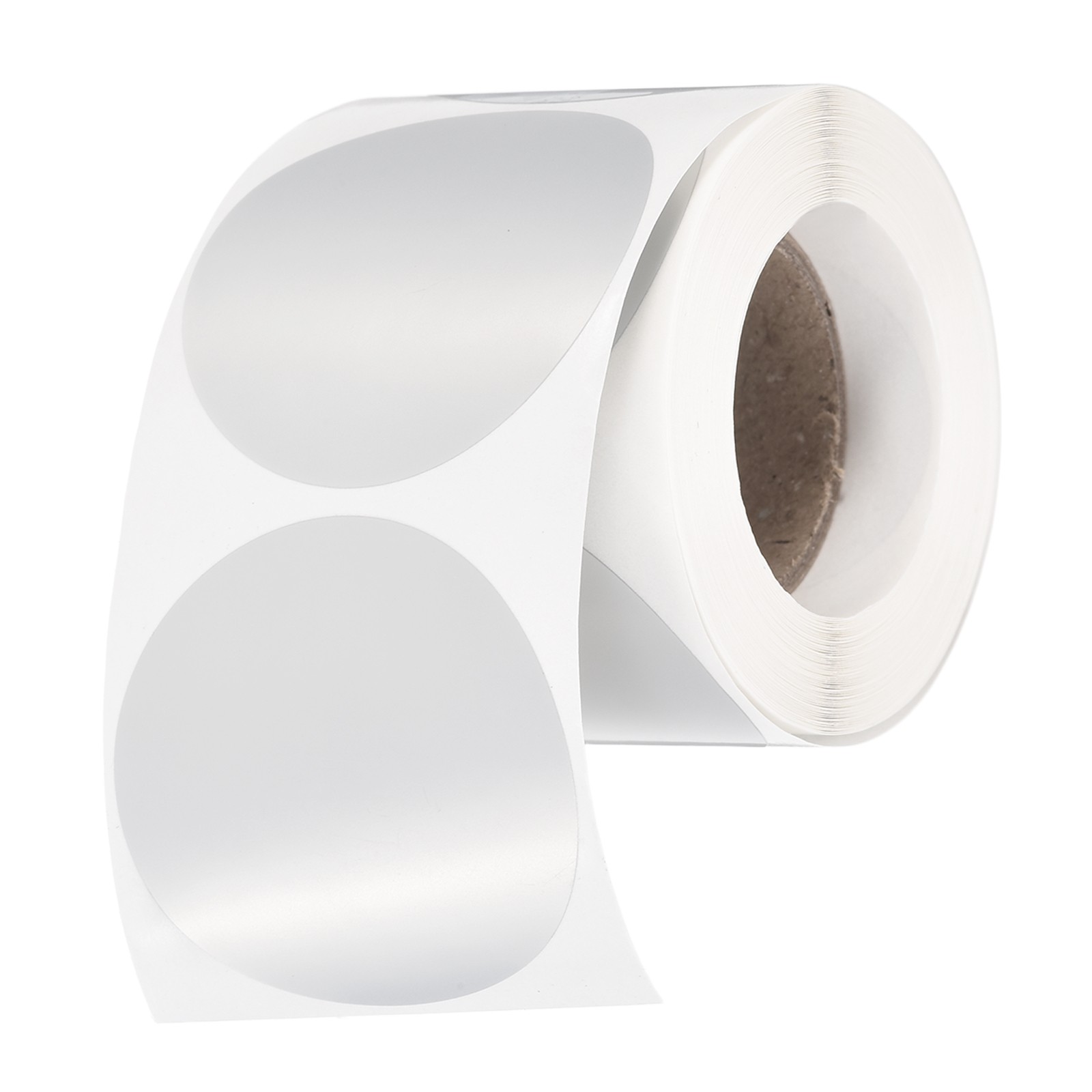 200pcs Round Thermal Label 1.5×1.5″ Self-Adhesive Thermal Stickers Matte Silver