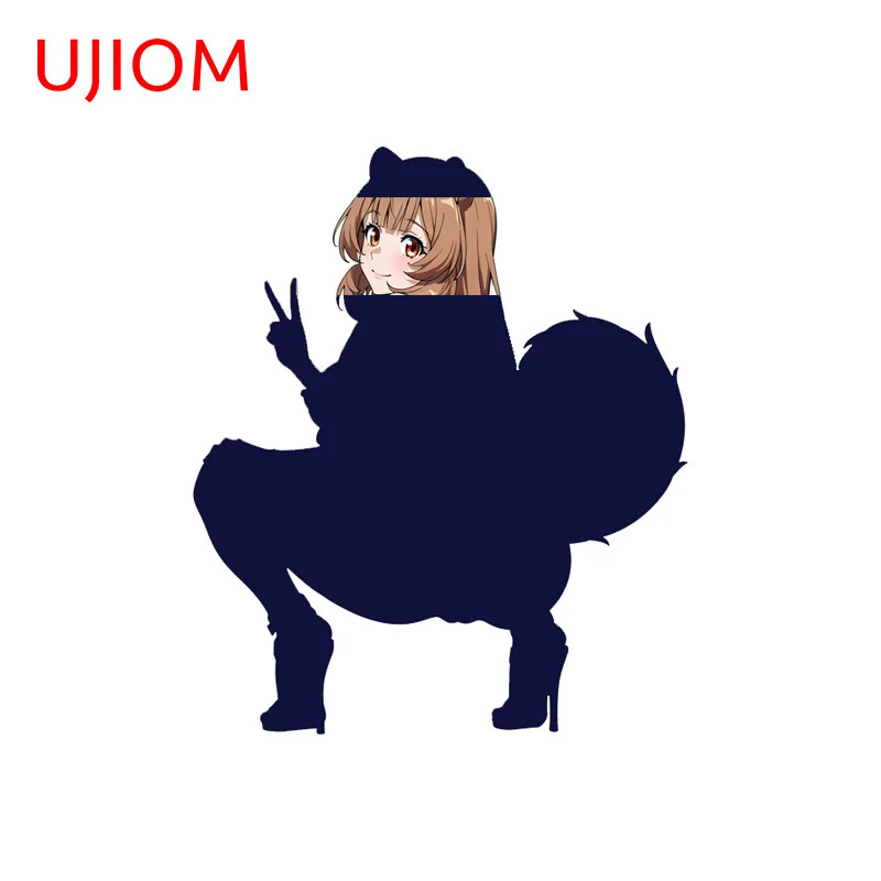 UJIOM Squatting Girl Wall Sticker Anime Furry Ahesive Decals Bathroom Collection