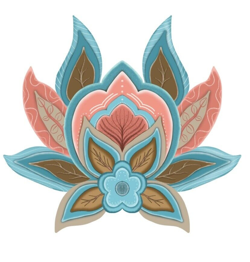 Beautiful Blue Lotus Flower Sticker Decal