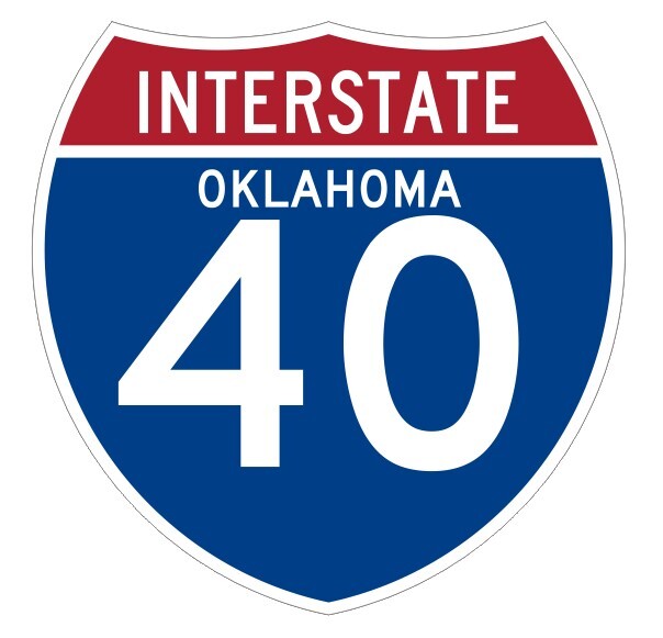 Oklahoma Interstate 40 Sticker R7162 Highway Route Sign Road Sign