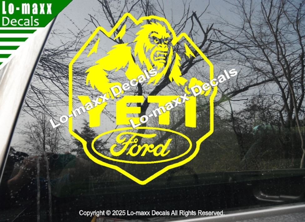 Ford Yeti Die Cut Vinyl Decal Sticker Avery Dennison Car Truck Toolbox