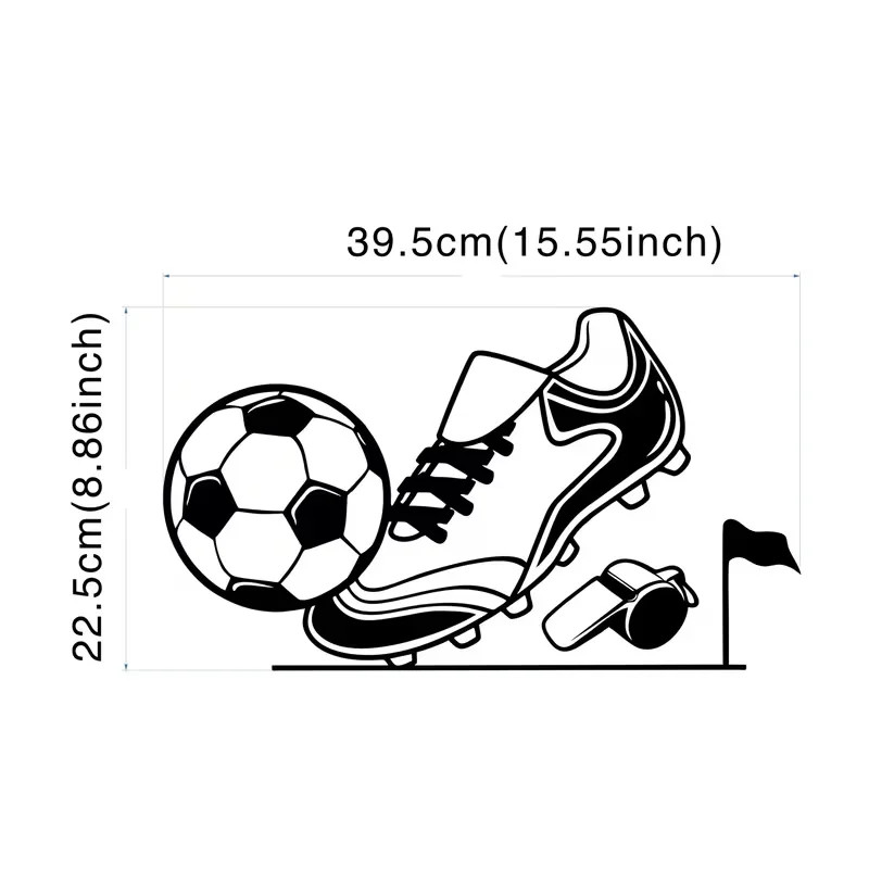 Contemporary Football & Sneakers Wall Decal Surface Installation Cartoon Pattern