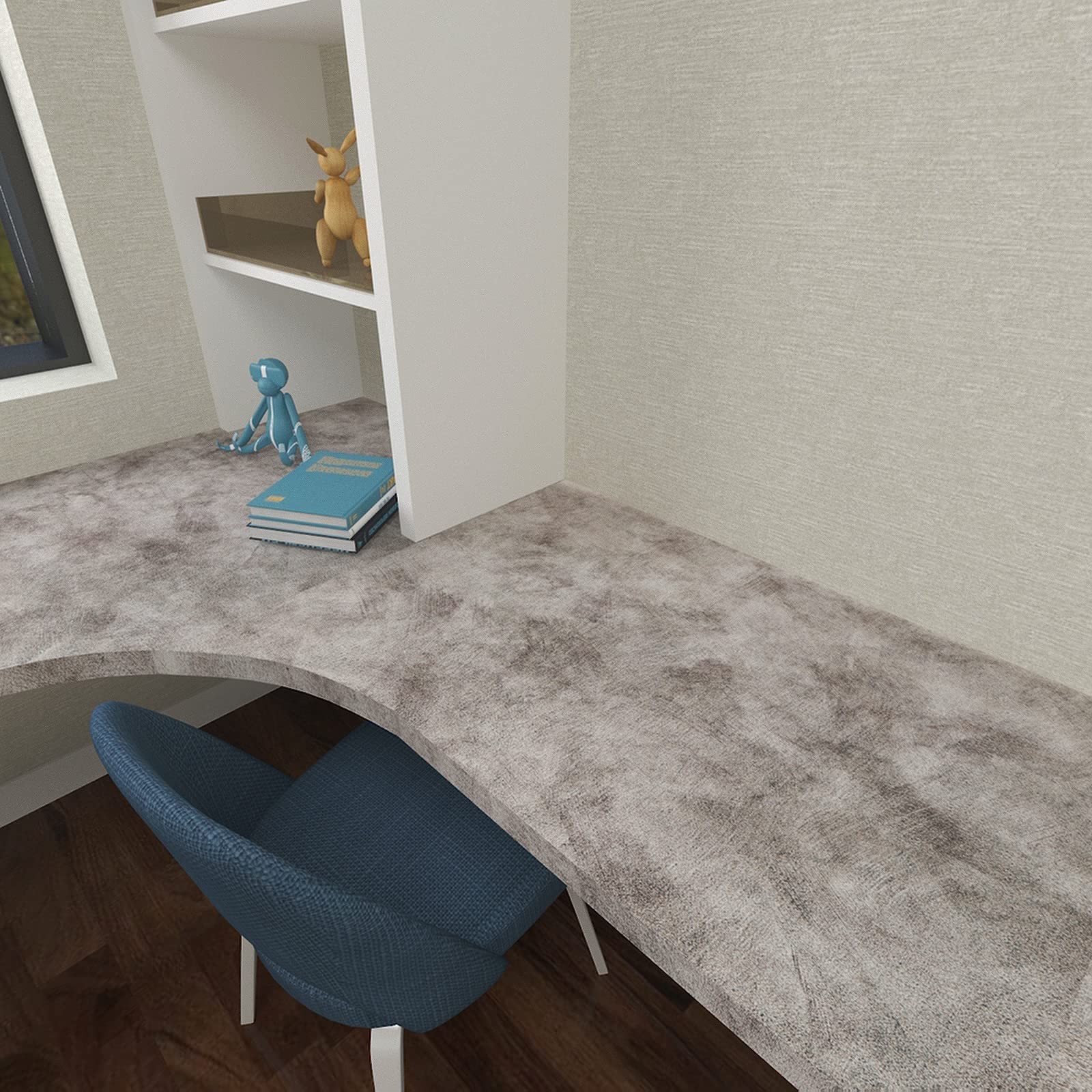 16″×118″ Gray Concrete Wallpaper Peel and Stick Contact Paper Limewash Whit