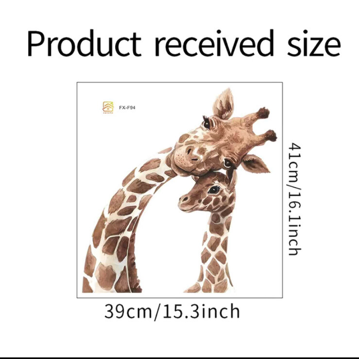 3D Giraffe Wall Sticker Realistic Decal Poster Kids Animal Nature Decor African
