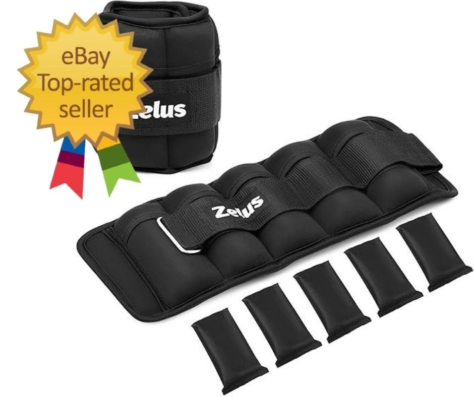 Soft Iron Z-Fit Ankle Weights 1 Pair Adjustable, 4LB/7LB/10LB for Women…