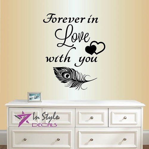 Wall Vinyl Forever In Love with You Phrase Quote Heart Any Room Sticker Home 527