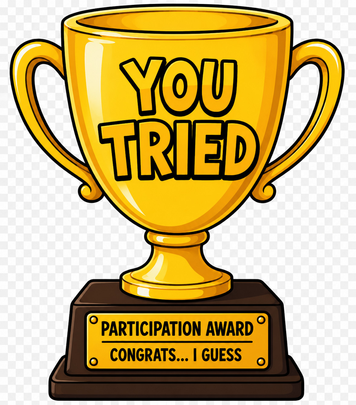STICKER humor sacrastic participation trophy vinyl funny you tried good job USA