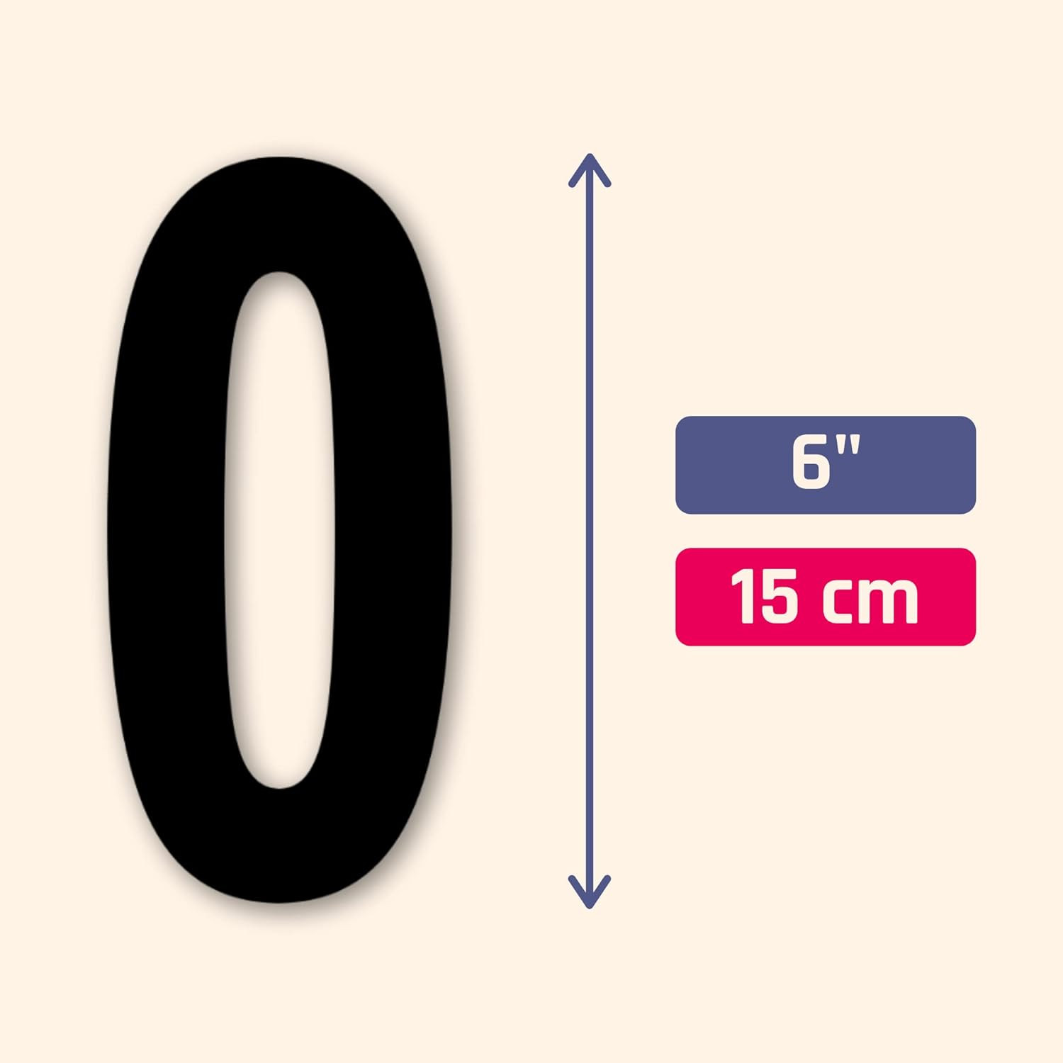 40 Pieces, 6″ – Number Stickers, Waterproof Vinyl Stick on Numbers – Black