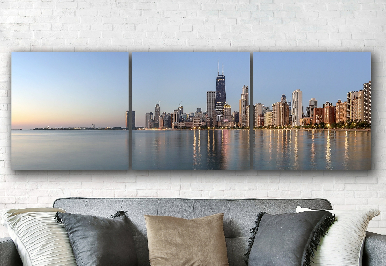 Canvas Print of Chicago Skyline, Panoramic 12×36 – 36×108″