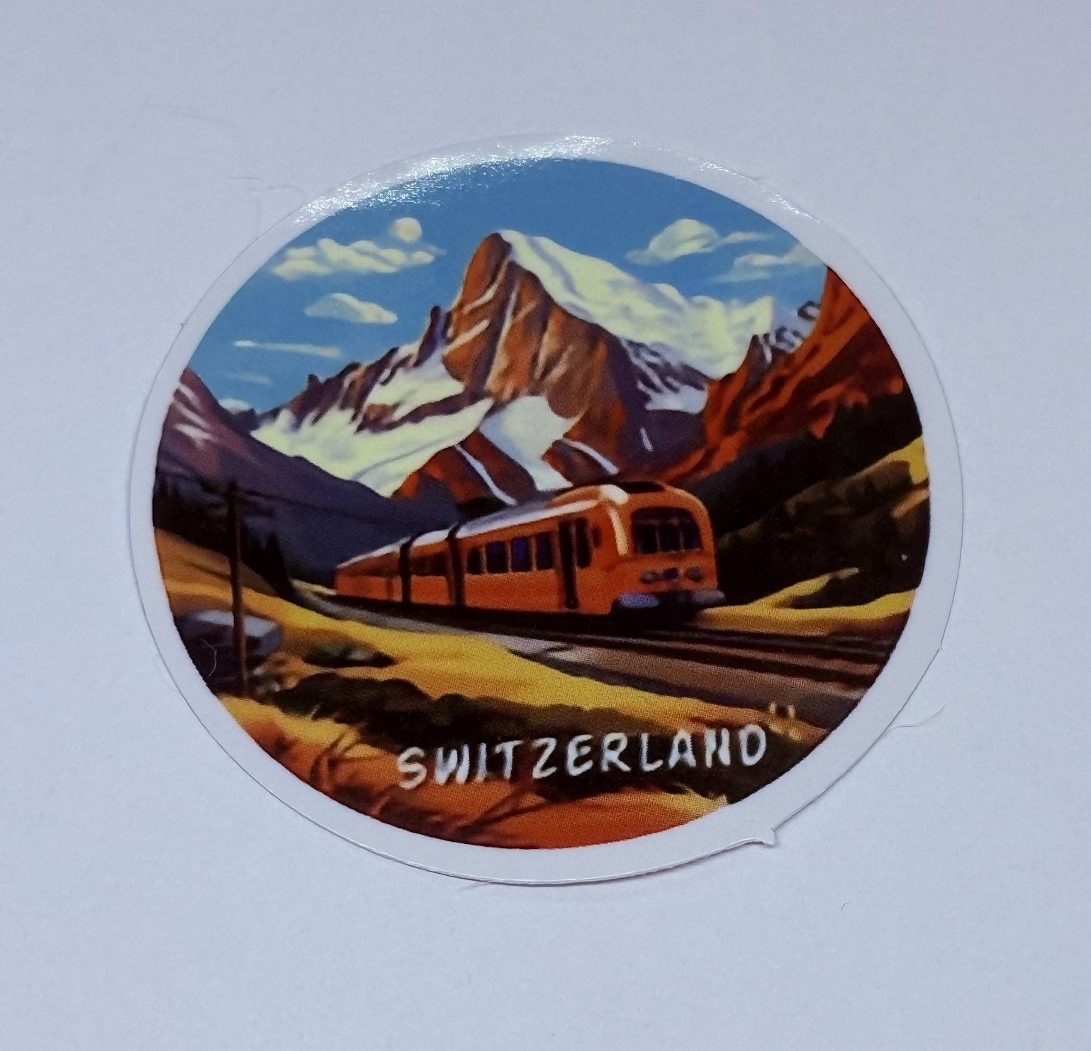 Swiss Alps Train Sticker Switzerland Travel Art Decal Vinyl Country Souvenir Tc6