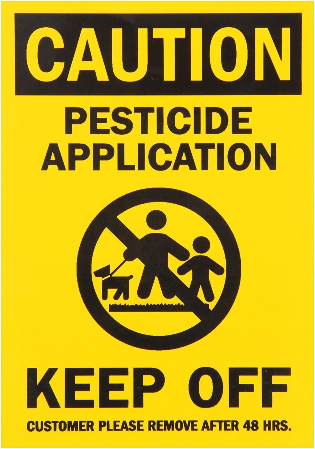 (4 Pack) Caution: Pesticide Application, Keep Off, 5″ x 3.5″ Inch Sticker
