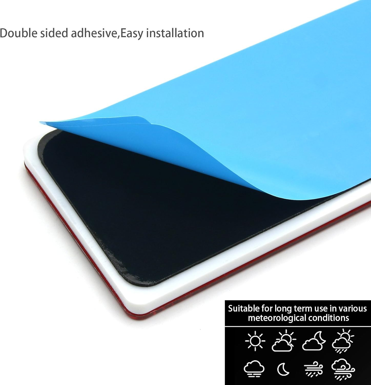 2Pcs Plastic Rectangular Stick-On Reflector Sticker (Red, 5.91 X 1.97 In)