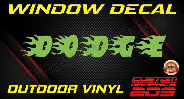 Flame Custom Text Decal Truck Car Window Waterproof Vinyl Oracal 651