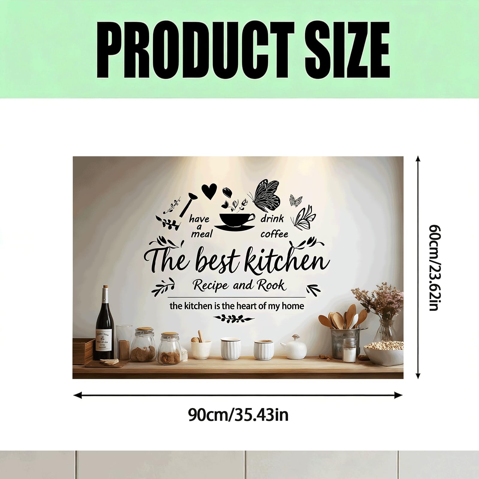 Kitchen Stove Backsplash Wall Stickers, Heartwarming Quotes Stain-Resistant P…