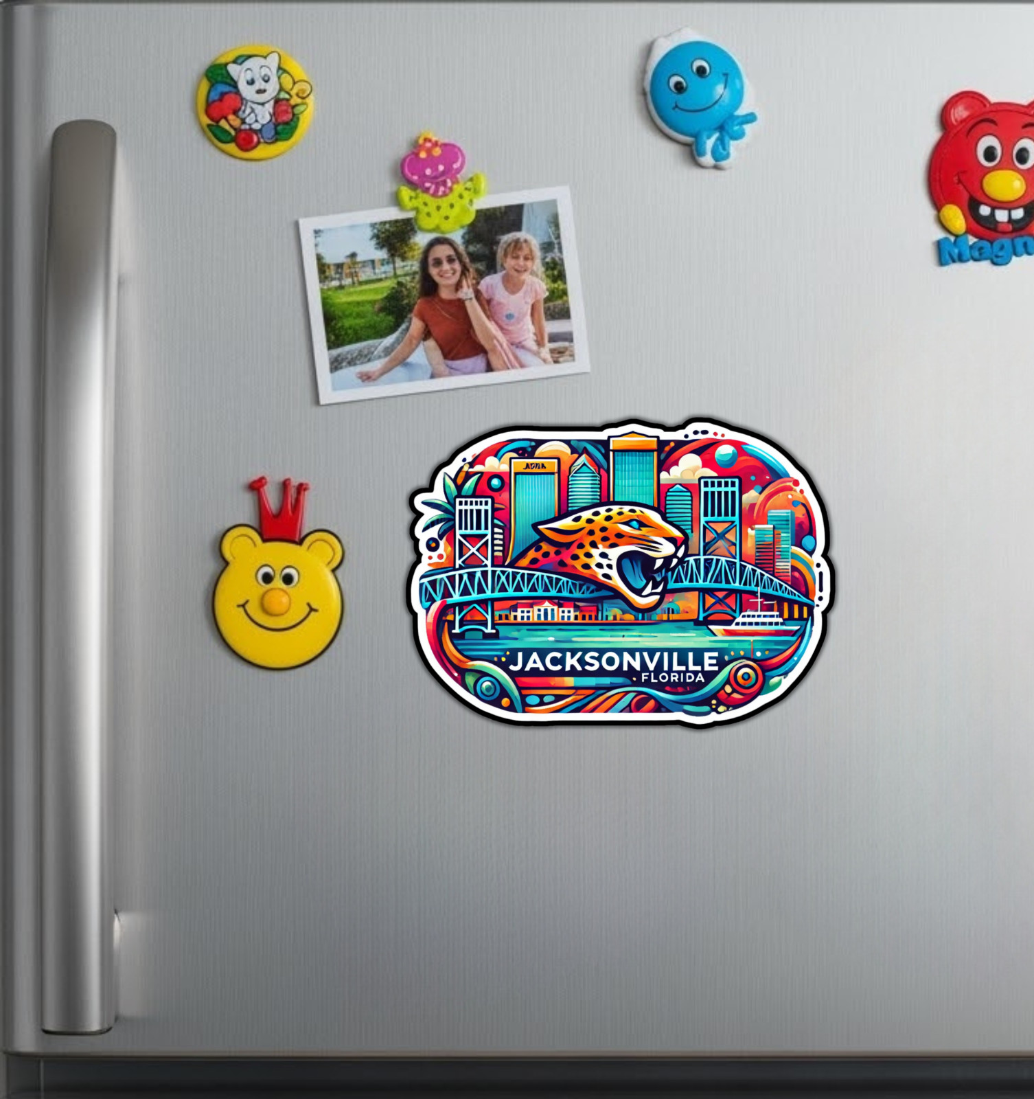 Jacksonville Florida Fridge Magnet or Laptop Sticker