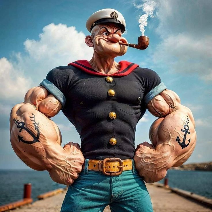Popeye Cartoon Sticker Decal Laptop Wall Mirror Cup Tumblr