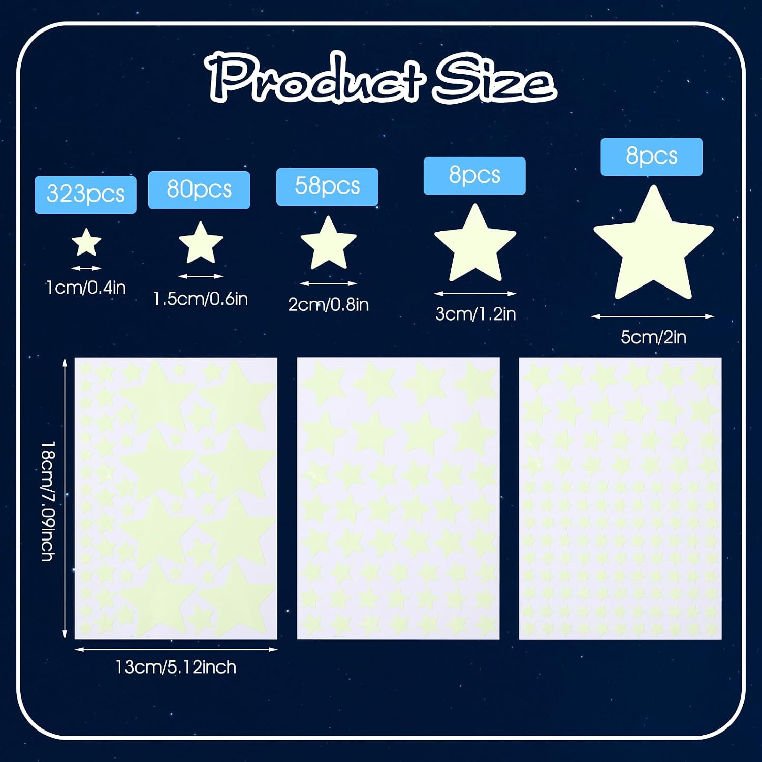 Glow in The Dark Stars Wall Stickers – 469 Pcs, Perfect for Kids’ Nursery, Bedro