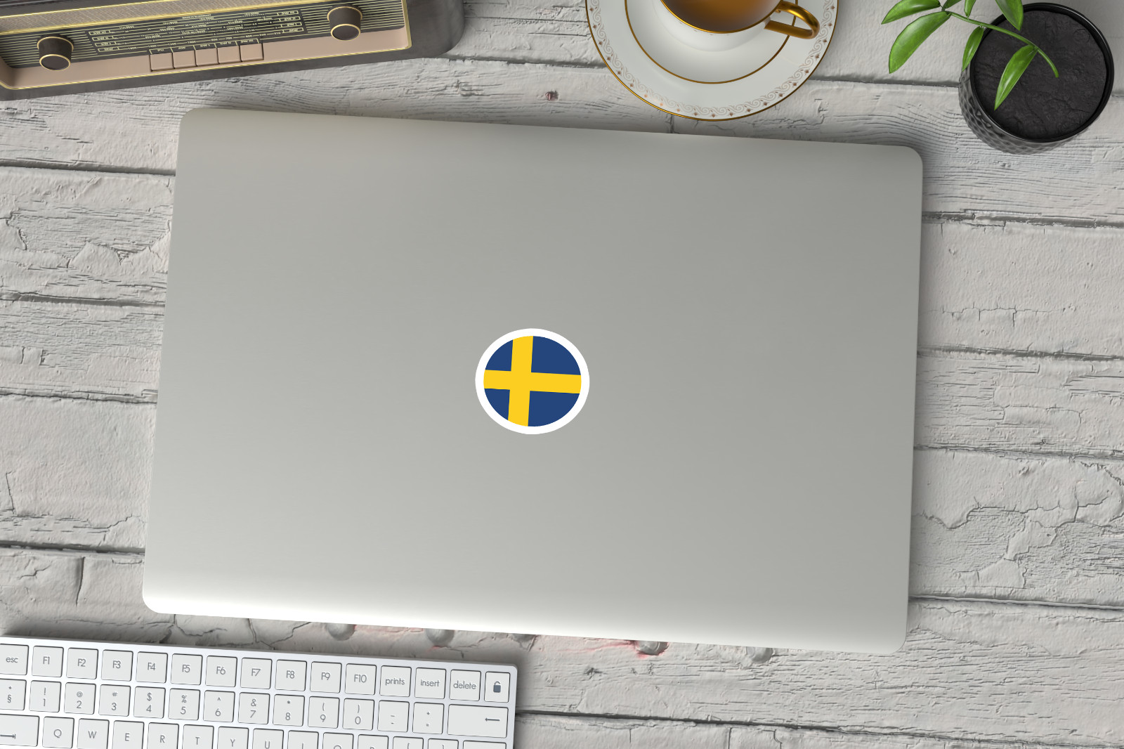 6-Pack Sweden Flag Stickers – Round Vinyl Decals for Car, Laptop, Tumbler