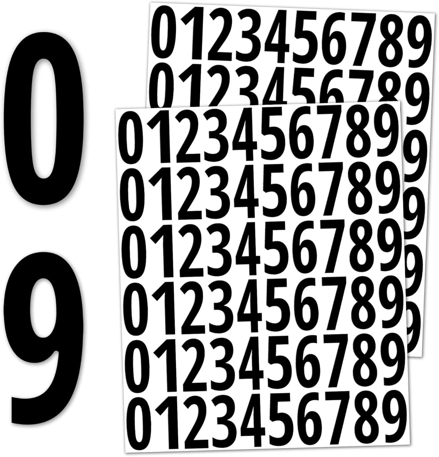 600 Pieces, 1″ – Number Stickers, Waterproof Vinyl Stick on Numbers – Black