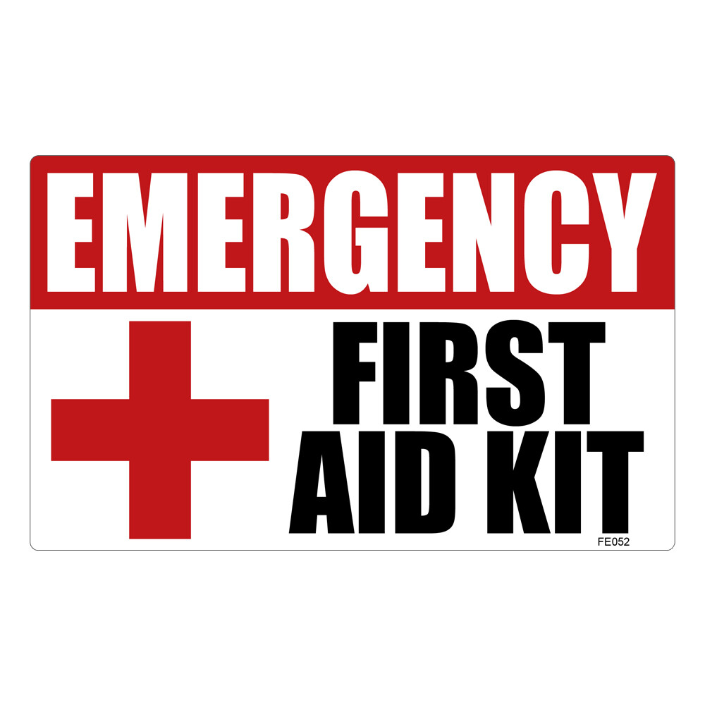 Emergency First Aid Kit Sticker – OSHA Safety vinyl decal sign medical 1st FE052