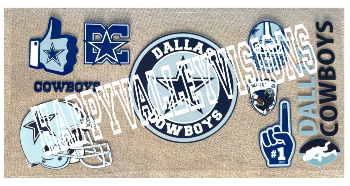 DALLAS Football Team UV DTF Transfer Sticker Cup Wrap DIY Cups Bottles