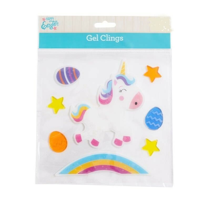 NEW MAGICAL Unicorn Rainbow Stars Eggs CUTE Window Gel Clings Decorations 7 pcs!