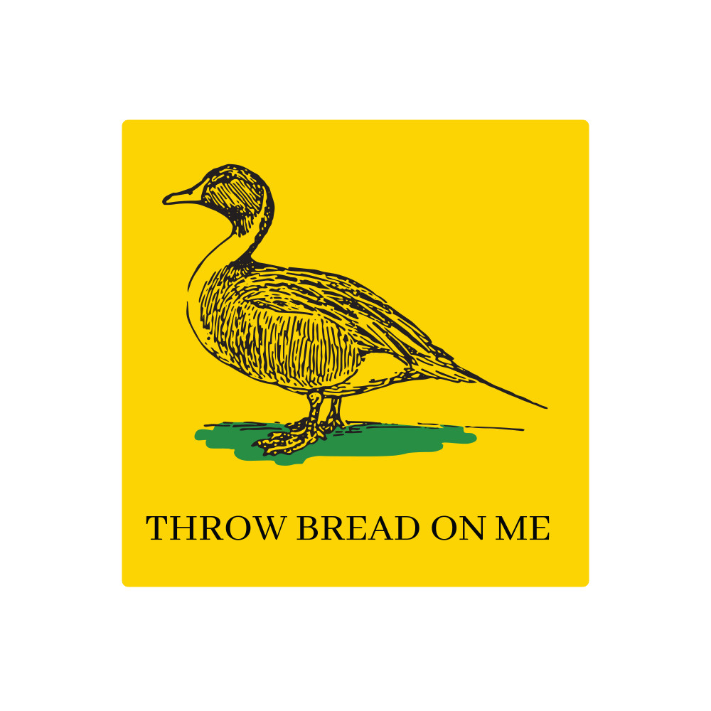 Throw Bread On Me Sticker, Funny Duck Waterproof Vinyl Decal 5″W x 5″ H
