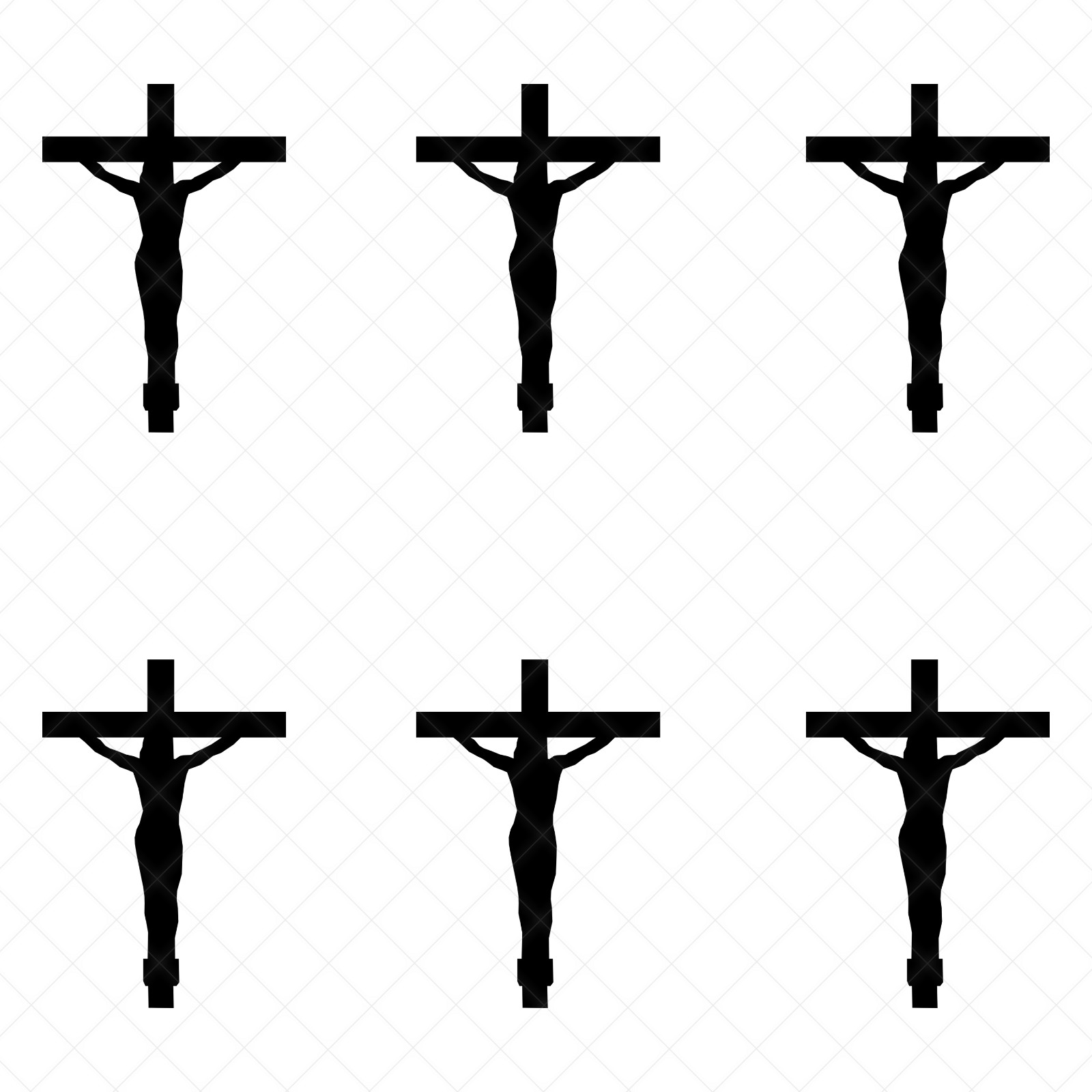 Set of 6 – JESUS Christian Cross Vinyl Decals | JESUS Christian Cross Stickers