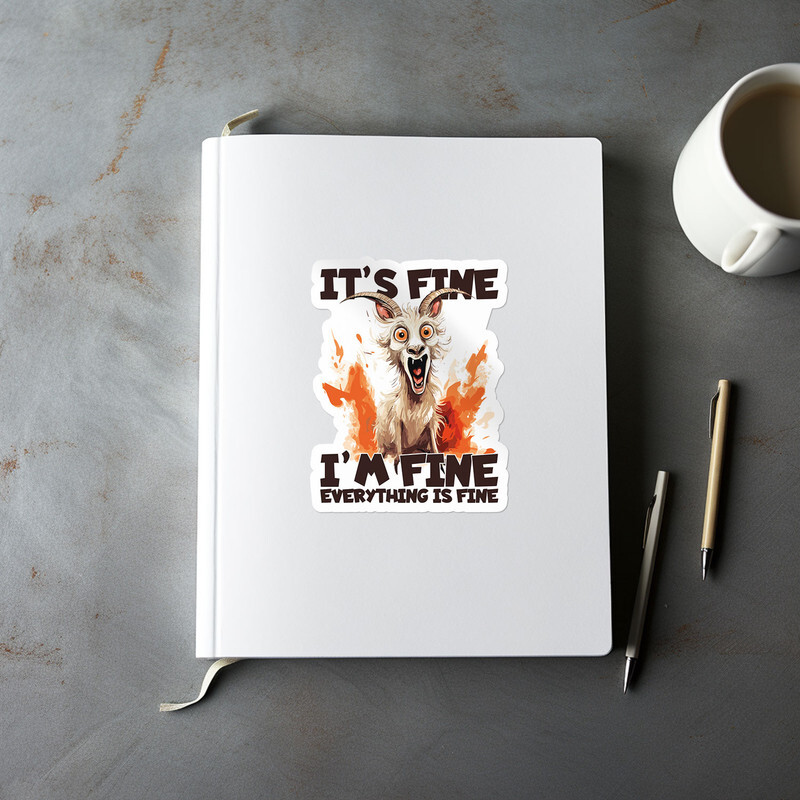 Goat It’s Fine I’m Fine Everything is Fine – Car Bumper Sticker Vinyl Decal