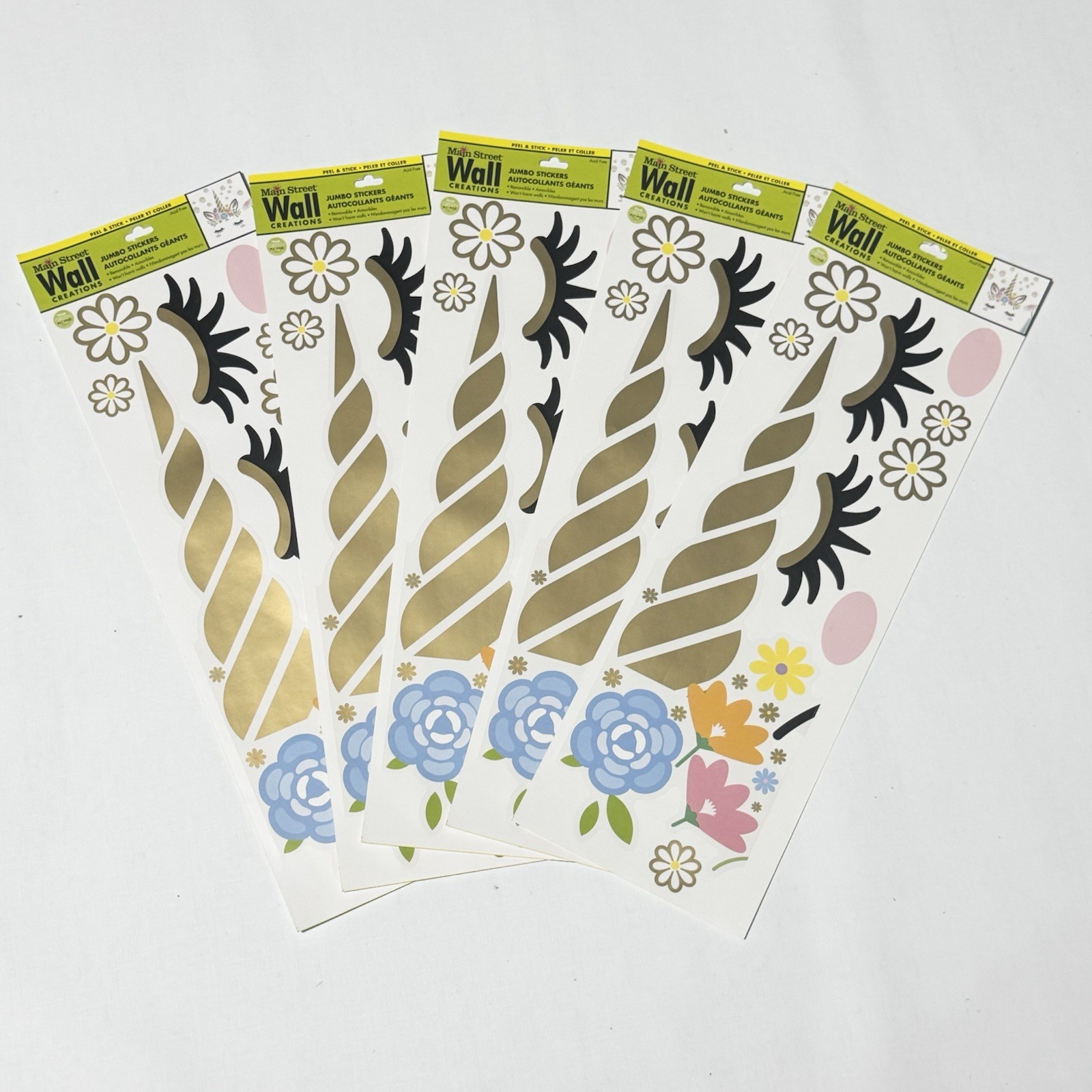 Main Street Wall Creations Jumbo Stickers “Peaceful Unicorn” Lot of 5