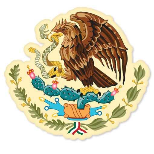 Mexico Coat of Arms Flag car bumper sticker window decal 5″ x 4″