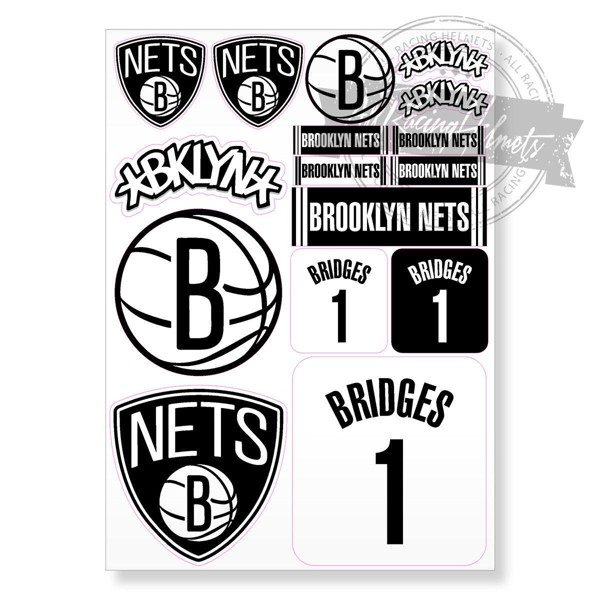 Brooklyn Nets NBA Basketball #1 Mikal Bridges A4 Printed Vinyl Decal Stickers HQ