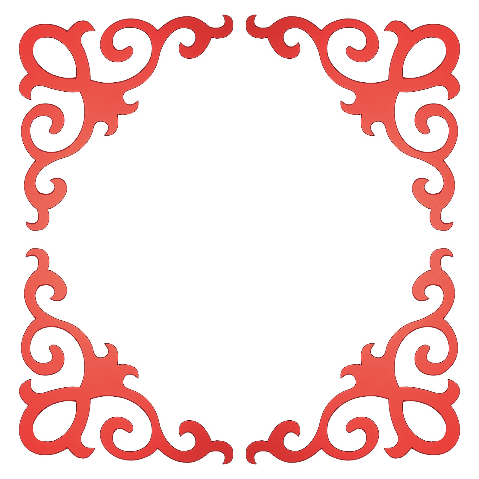 4 Pcs Seif-Adhesive Wall Sticker Mirror Decals for Home, Wine Red (15x15cm)