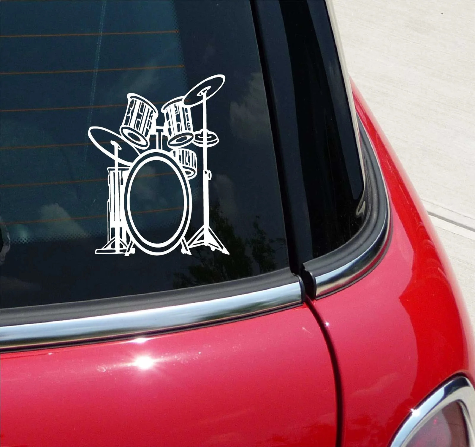 DRUM SET DRUMS DRUMMER BAND MUSIC GRAPHIC DECAL STICKER ART CAR WALL DECOR