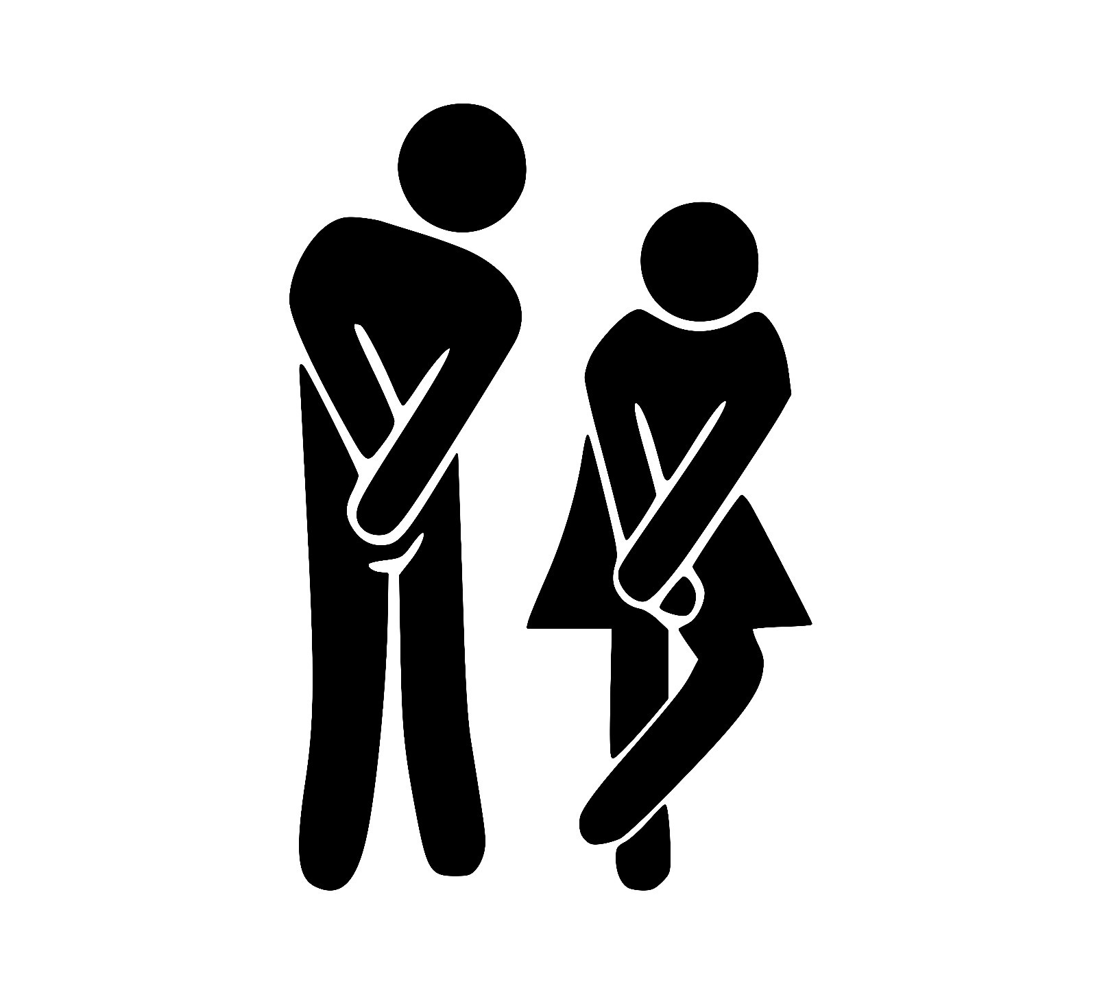 BATHROOM PEOPLE Vinyl Decal Sticker – Man Woman Restroom Toilet