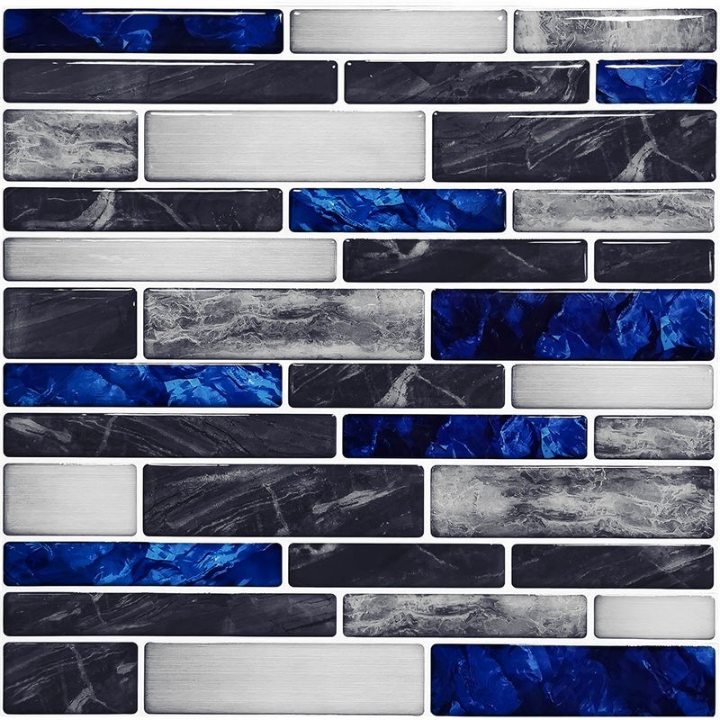 10pcs Wall Stickers Home Simulated Marble Pattern Self-adhesive Tile Stickers