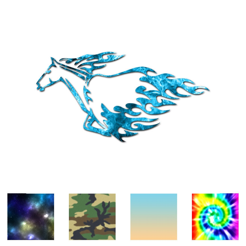 Stallion Horse Flames – Decal Sticker – Multiple Patterns & Sizes – ebn1059