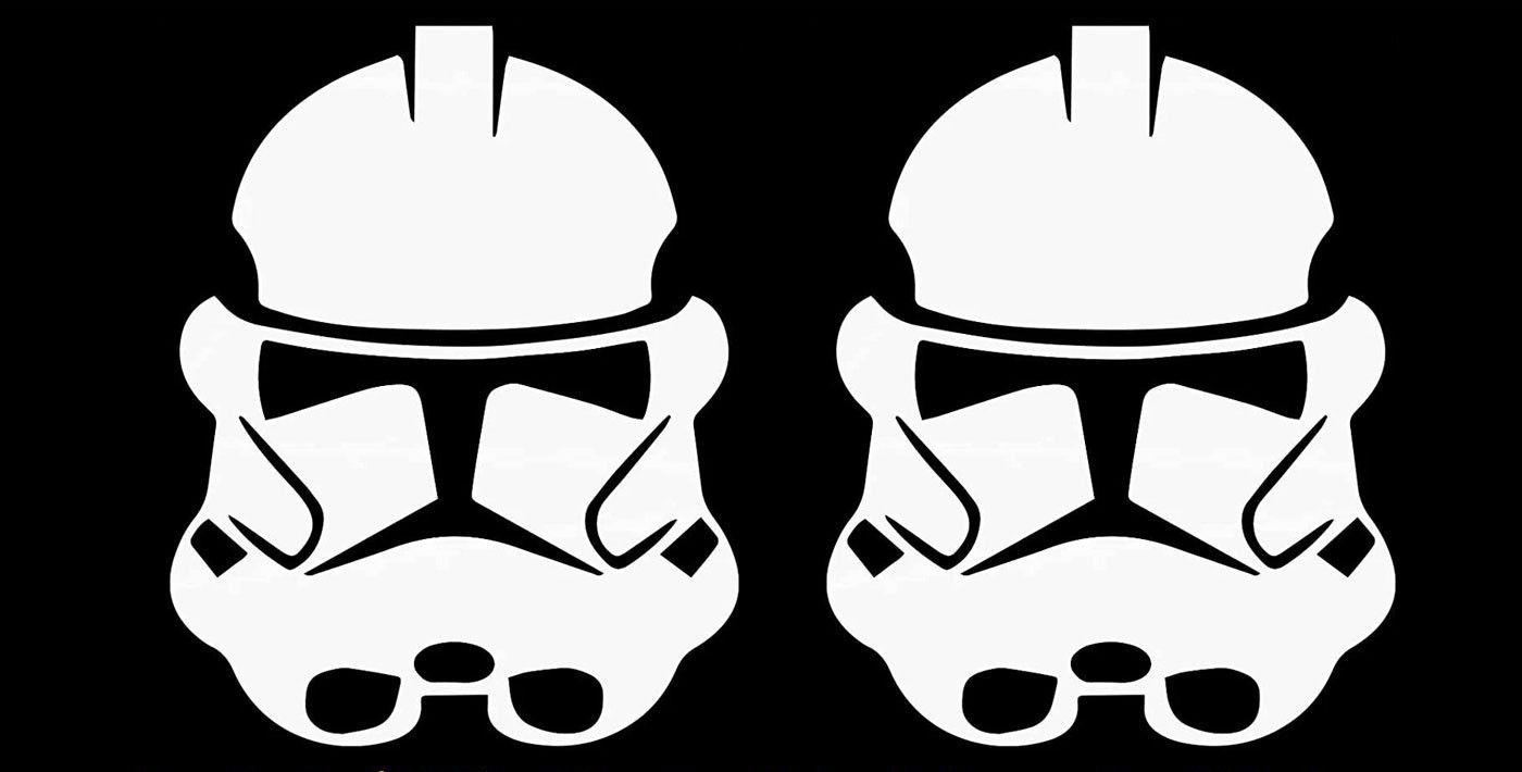 Star Wars – Clone Trooper Two Pk 5″ Vinyl Decals Vehicle Window Any Flat Surface