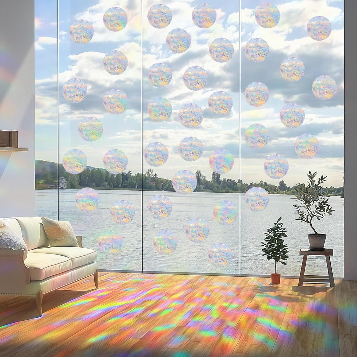 90 Pcs Circle Window Decals to Prevent Bird Strikes – Anti-Collision Window S…