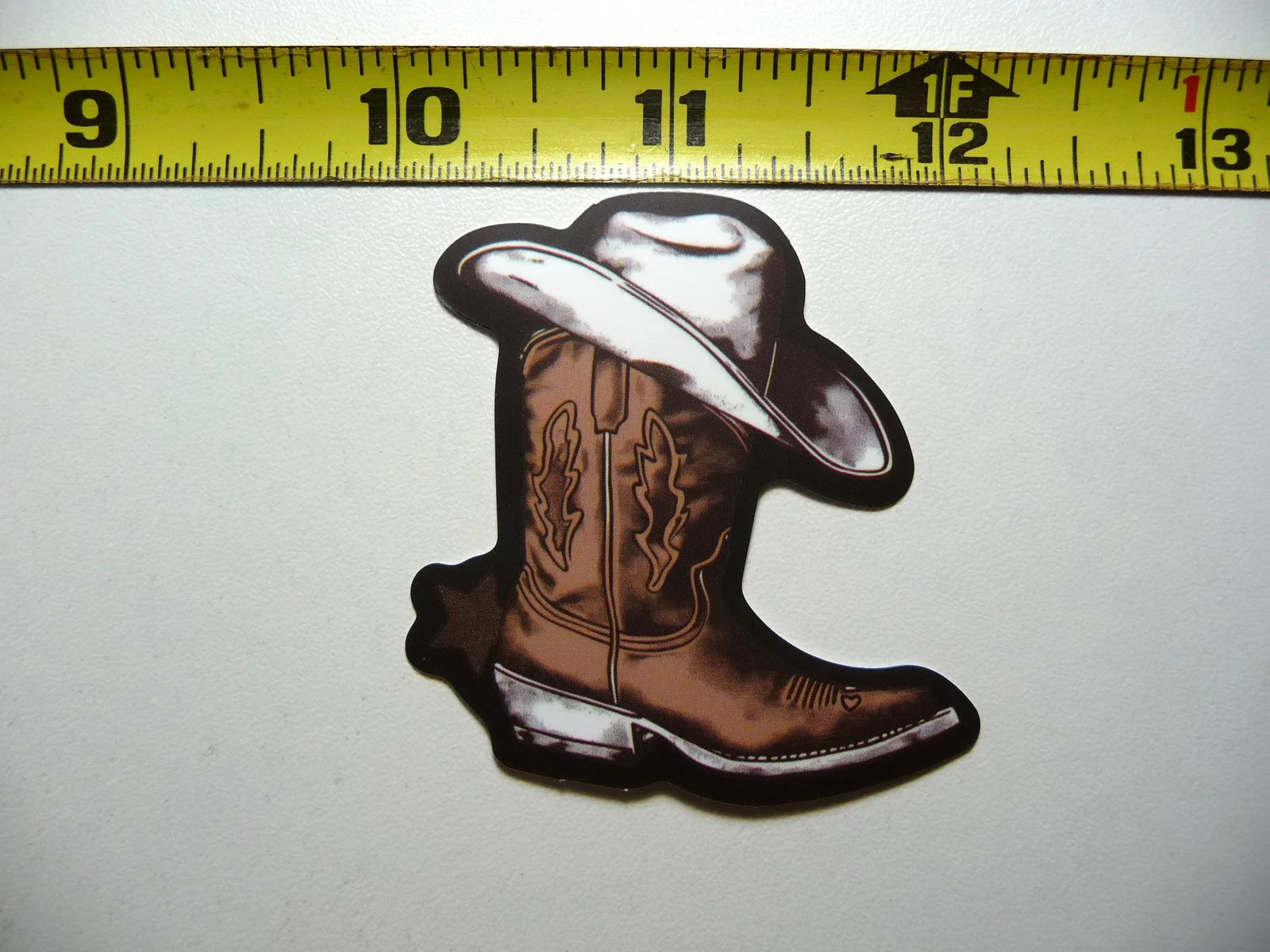 COWBOY HAT ON BOOTS SMALL STICKER DECAL COUNTRY WESTERN THEME FUNNY