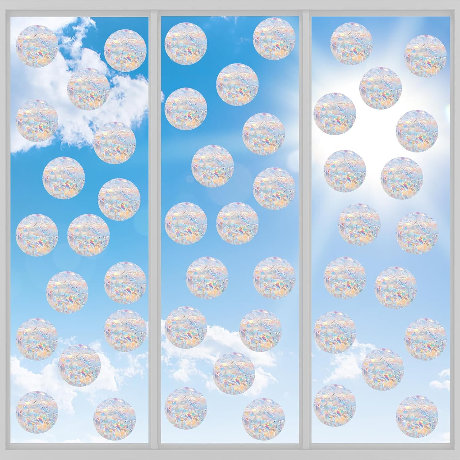 90 Pcs Circle Window Decals to Prevent Bird Strikes – Anti-Collision Window S…