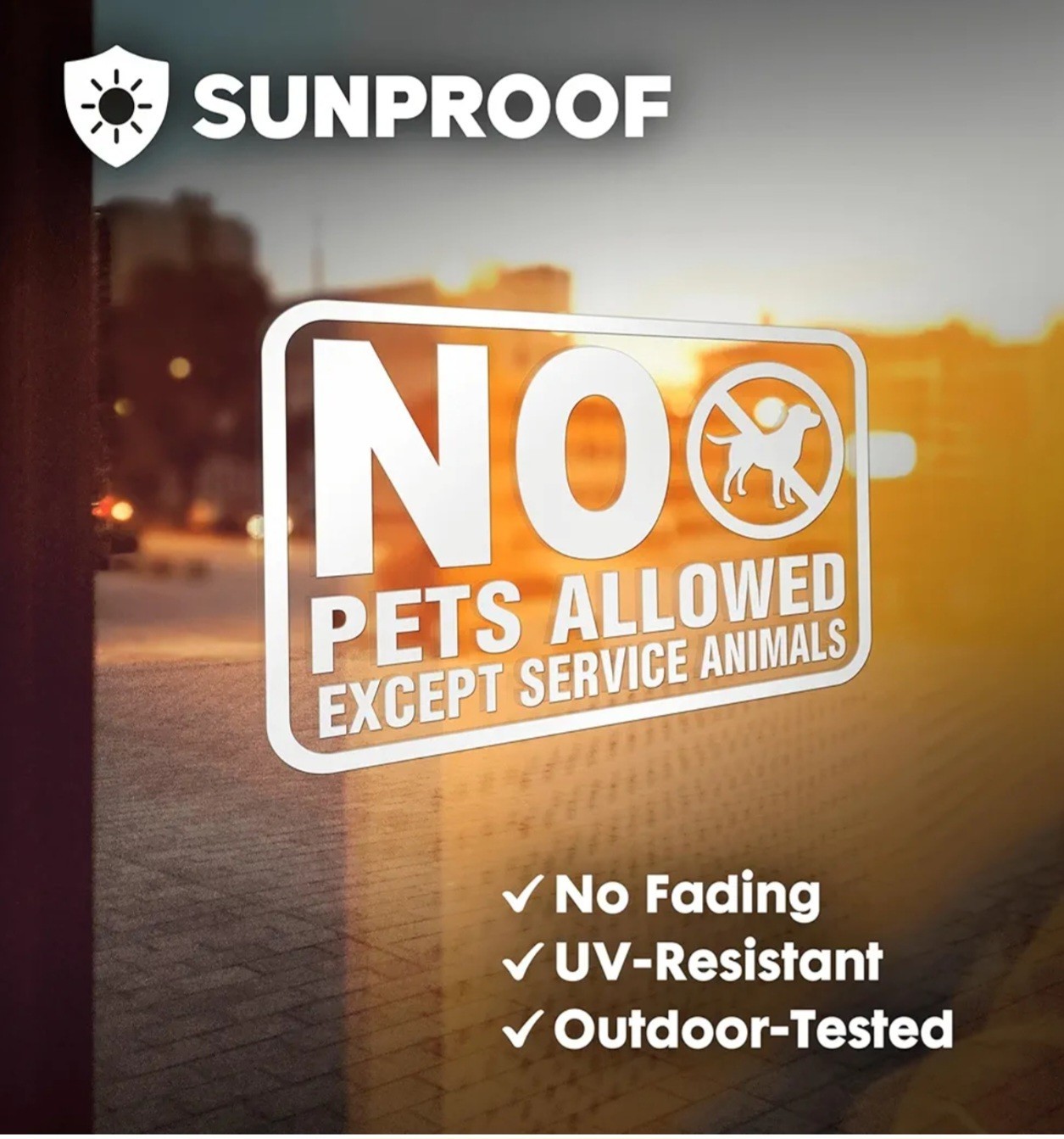 No Pets Allowed Except Service Animals Vinyl Sticker for Business 6×4