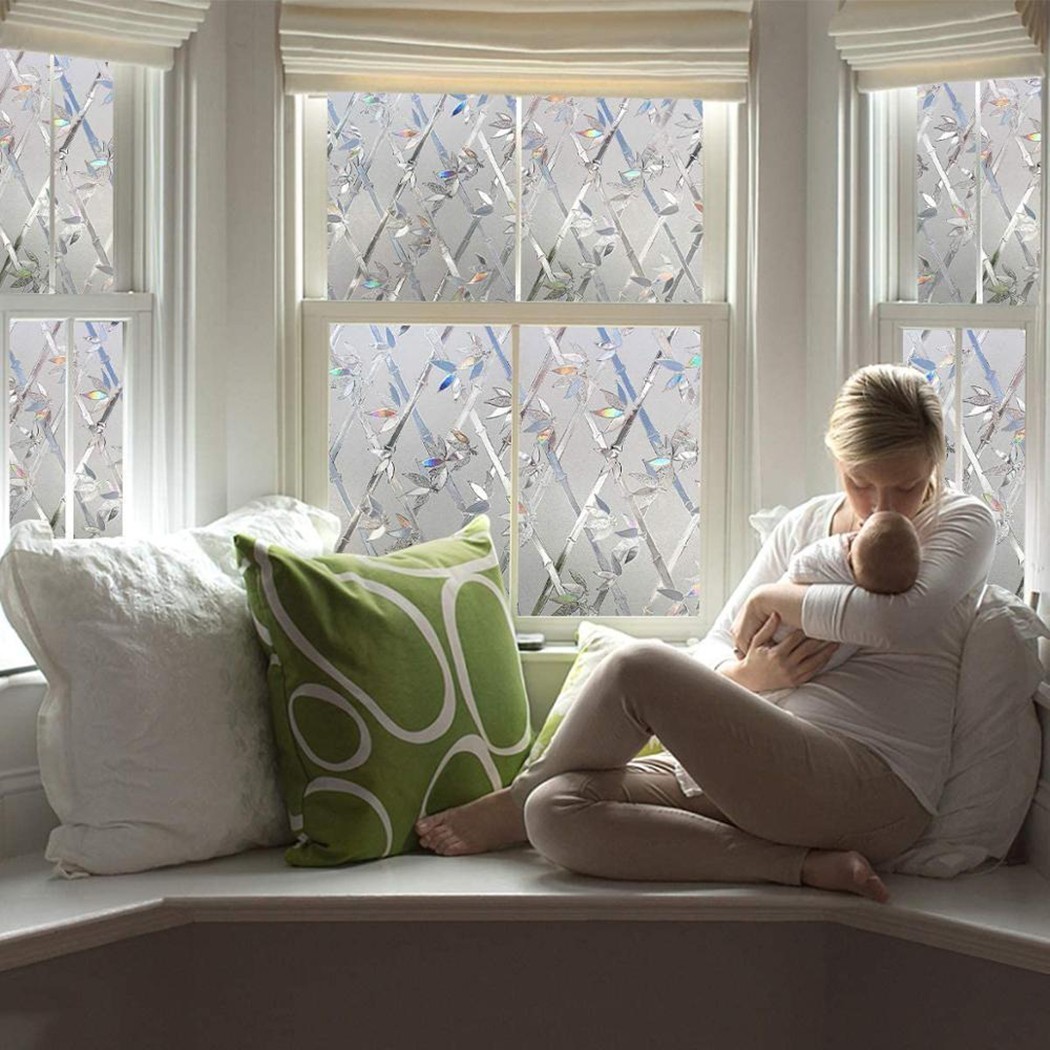 1X 45*100CM Privacy Glass Film Sticker Static Cling Stained Bathroom Home UK